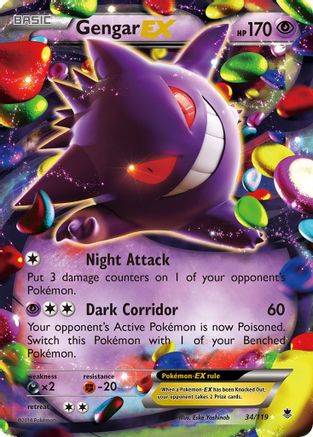Gengar-EX 34/119 - Phantom Forces Holofoil - Single Cards