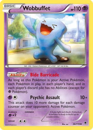 Wobbuffet 36/119 - Phantom Forces Reverse Holofoil - Single Cards