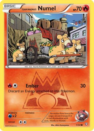 Team Magma's Numel 1/34 - Double Crisis Reverse Holofoil - Single Cards