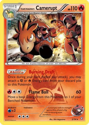 Team Magma's Camerupt 2/34 - Double Crisis Holofoil - Single Cards