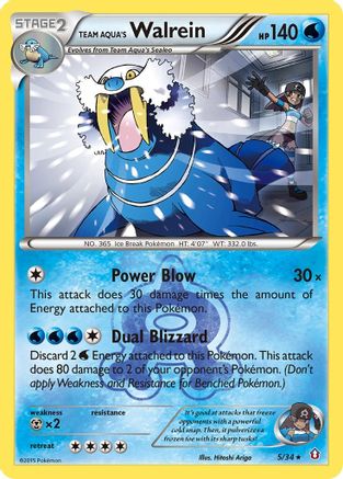 Team Aqua's Walrein 5/34 - Double Crisis Reverse Holofoil - Single Cards