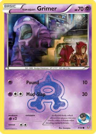 Team Aqua's Grimer 7/34 - Double Crisis Reverse Holofoil - Single Cards