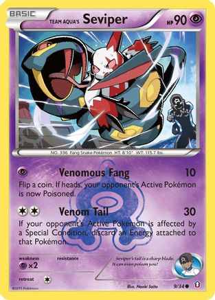 Team Aqua's Seviper 9/34 - Double Crisis Reverse Holofoil - Single Cards