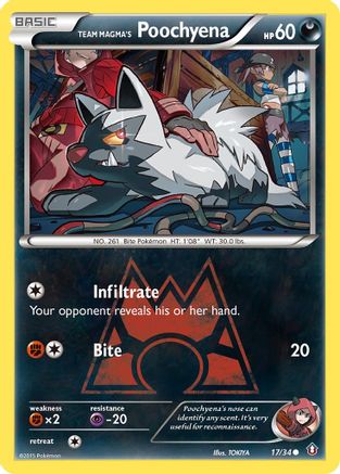 Team Magma's Poochyena 17/34 - Double Crisis Reverse Holofoil - Single Cards