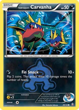 Team Aqua's Carvanha 20/34 - Double Crisis Reverse Holofoil - Single Cards