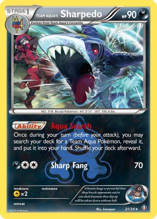Team Aqua's Sharpedo 21/34 - Double Crisis Reverse Holofoil - Single Cards