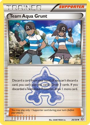 Team Aqua Grunt 26/34 - Double Crisis Reverse Holofoil - Single Cards