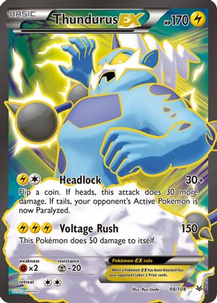 Thundurus-EX 98/108 - Roaring Skies Holofoil - Single Cards