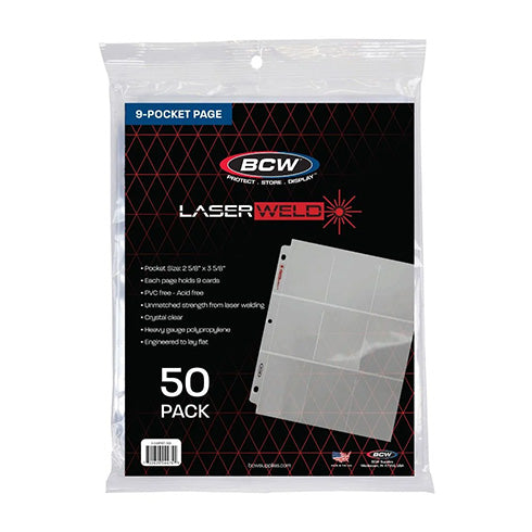 BCW LaserWeld 9-Pocket Pages 50ct Pack - Pages