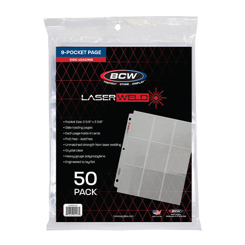 BCW LaserWeld 9-Pocket Pages Side Loading 50ct Pack - Pages