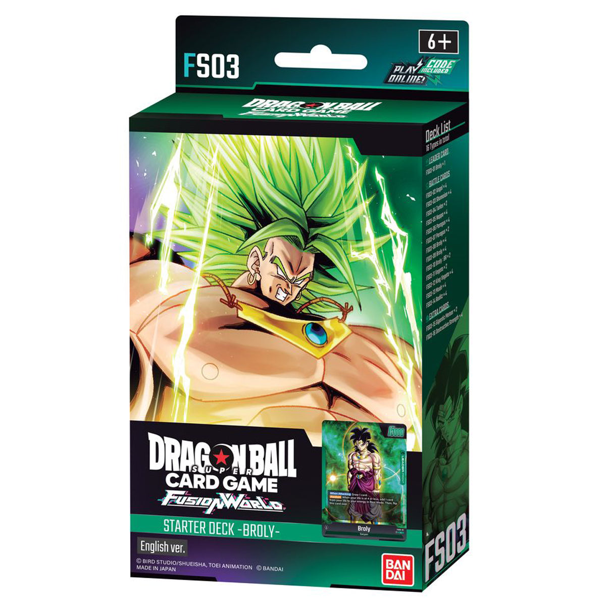 Dragon Ball Super Card Game Fusion World Starter Deck Broly FS03 - Trading Card Games