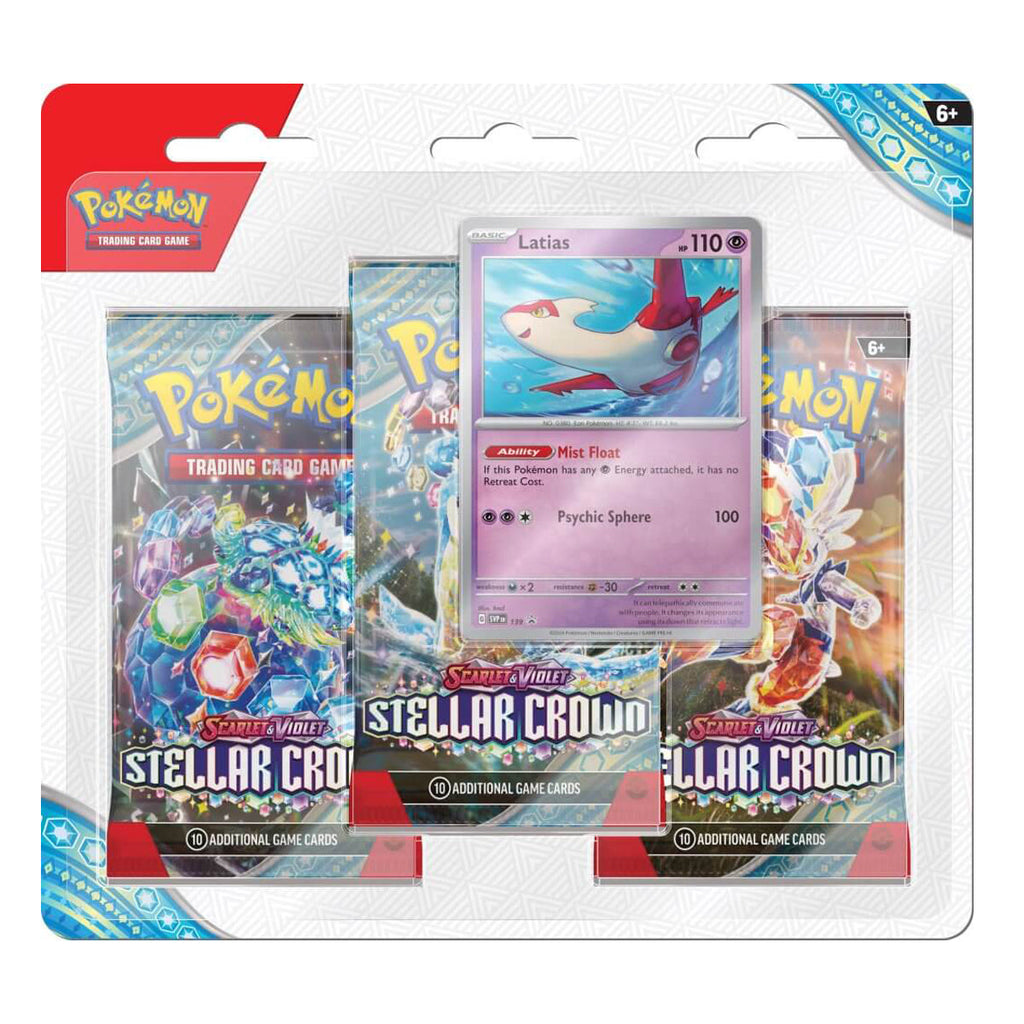 Scarlet & Violet Stellar Crown Three Booster Blisters (Pair) POKEMON TCG - Trading Card Games - 3