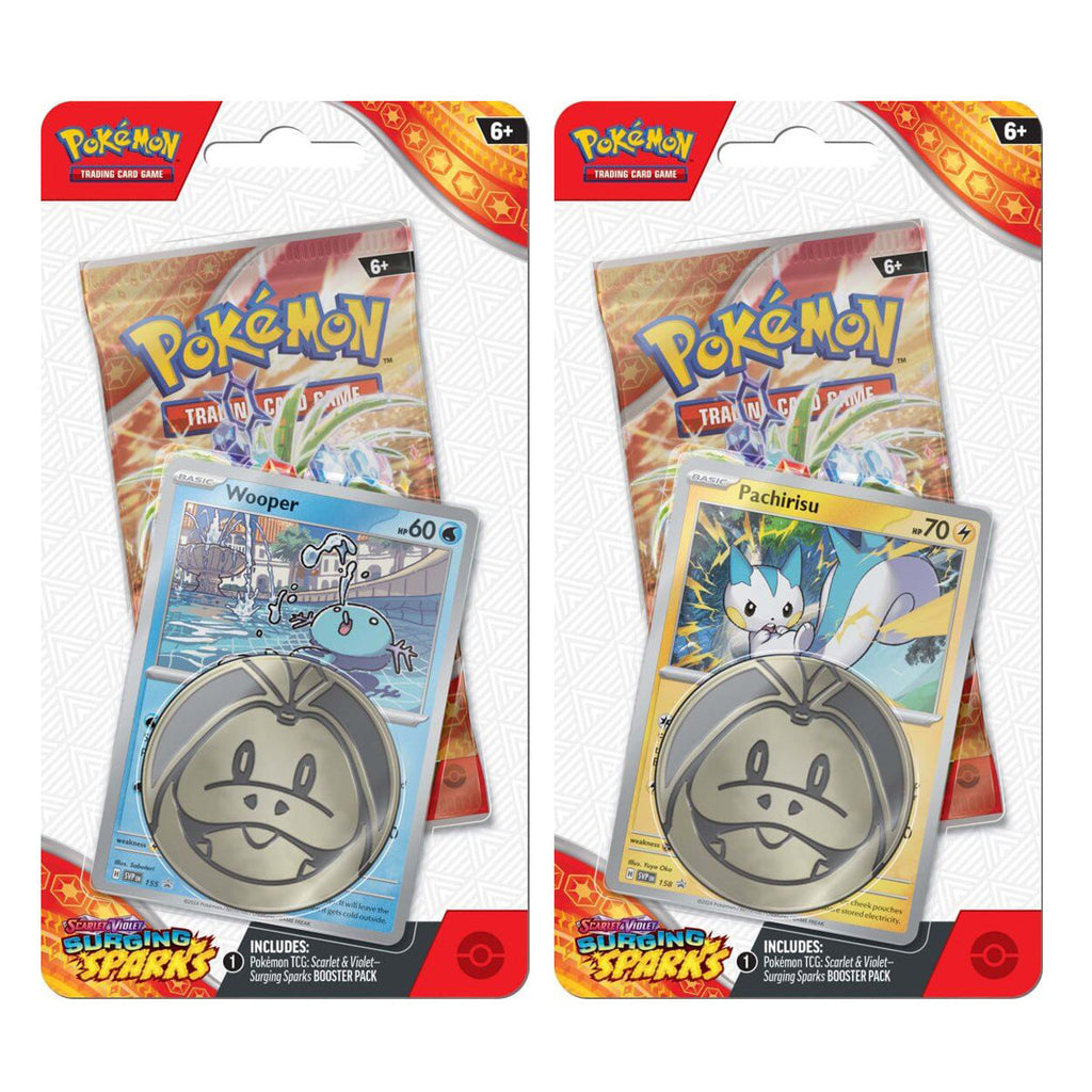 POKEMON TCG Scarlet & Violet Surging Sparks Checklane Blisters (Pair) - Trading Card Games