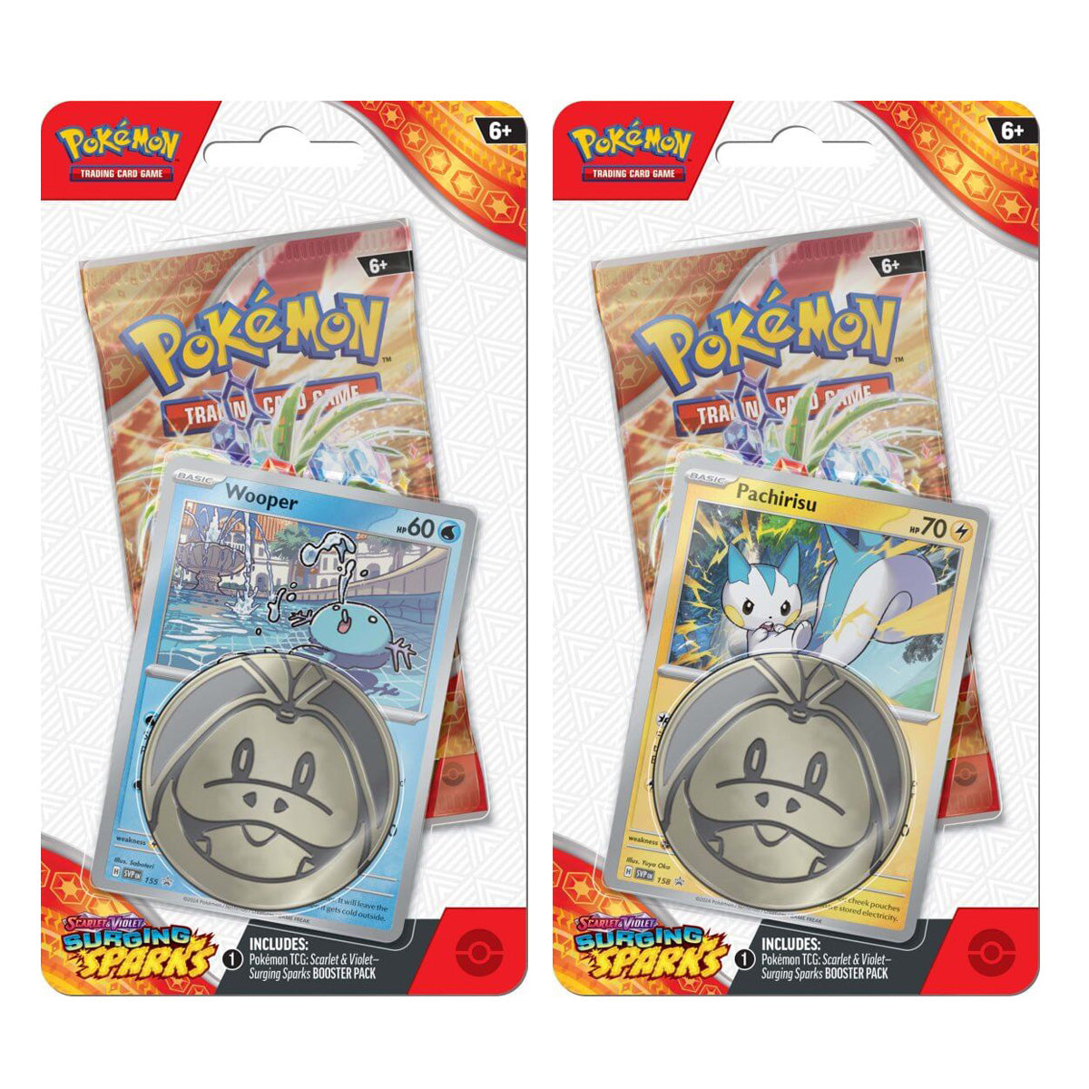 POKEMON TCG Scarlet & Violet Surging Sparks Checklane Blisters (Pair) - Trading Card Games