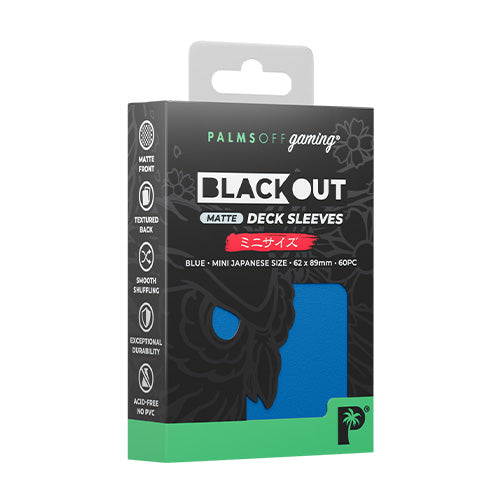 Palms Off Japanese 60pc Blackout Deck Sleeves - Blue Matte - Sleeves