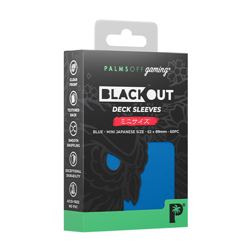 Palms Off Japanese 60pc Blackout Deck Sleeves - Blue - Sleeves