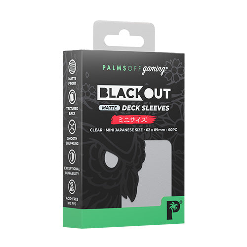 Palms Off Japanese 60pc Blackout Deck Sleeves - Clear Matte - Sleeves