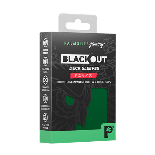 Palms Off Japanese 60pc Blackout Deck Sleeves - Green - Sleeves
