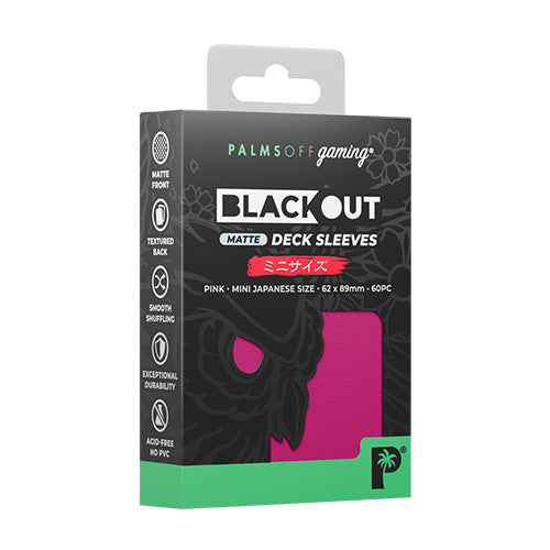 Palms Off Japanese 60pc Blackout Deck Sleeves - Pink Matte - Sleeves