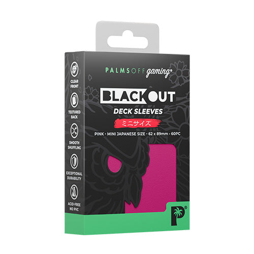 Palms Off Japanese 60pc Blackout Deck Sleeves - Pink - Sleeves