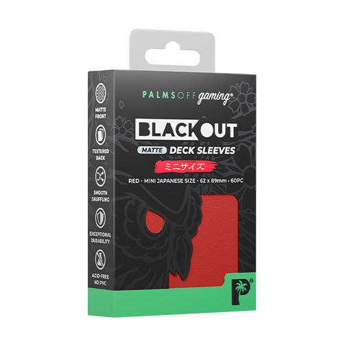 Palms Off Japanese 60pc Blackout Deck Sleeves - Red Matte - Sleeves