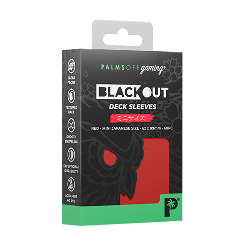 Palms Off Japanese 60pc Blackout Deck Sleeves - Red - Sleeves