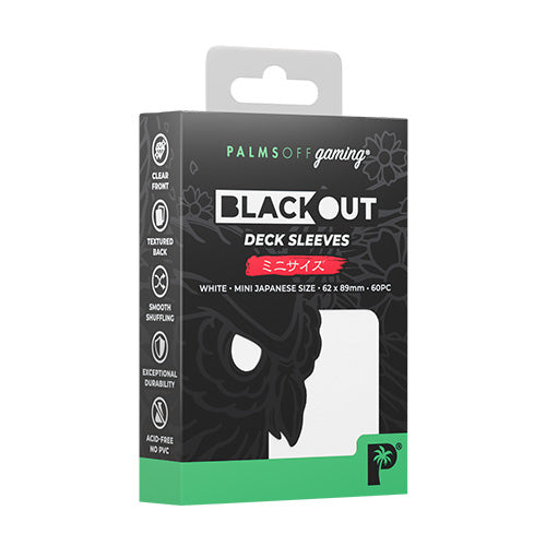 Palms Off Japanese 60pc Blackout Deck Sleeves - White - Sleeves