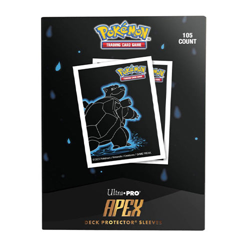 Pokemon Neon Kanto 105ct APEX Deck Protector Sleeves Blastoise - Sleeves - 2
