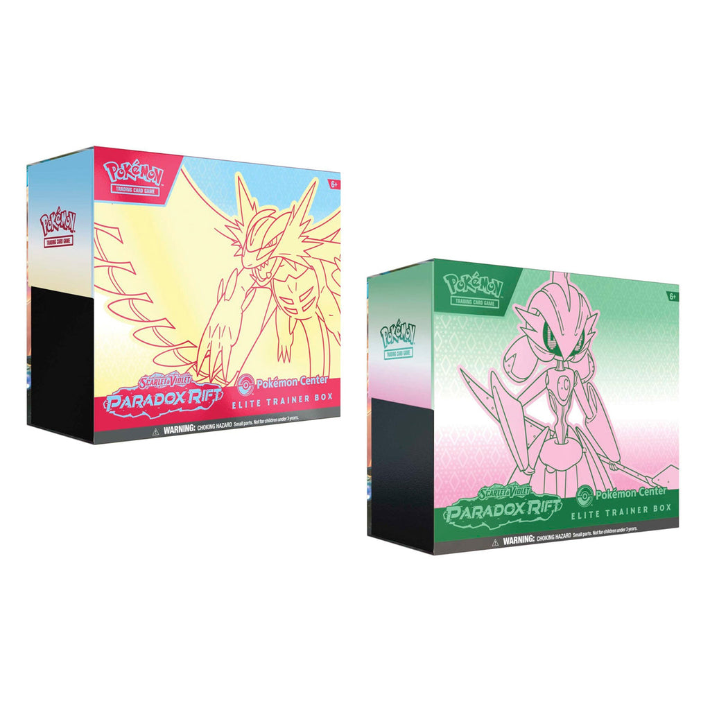 Pokemon Paradox Rift Iron Valiant Roaring Moon Pokemon Center Elite Trainer Box Pair - Trading Card Games