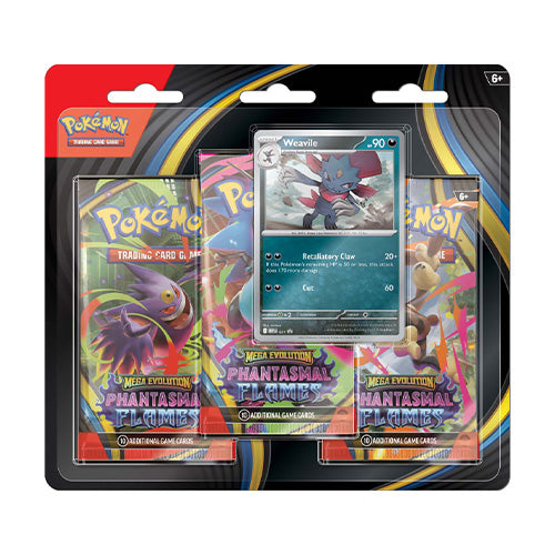 Pokemon TCG Mega Evolution Phantasmal Flames Three Booster Blisters (Pair) - Trading Card Games - 2