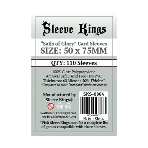 Sleeve Kings Board Game Sleeves Sails of Glory 50mm x 75mm 110ct - Sleeves