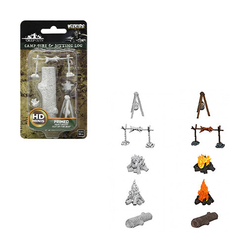 WizKids Deep Cuts Unpainted Miniatures Camp Fire & Sitting Log - Miniatures - 3