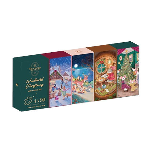 Woodland Christmas 4 x 99 Piece Mini Puzzle Set - Puzzles