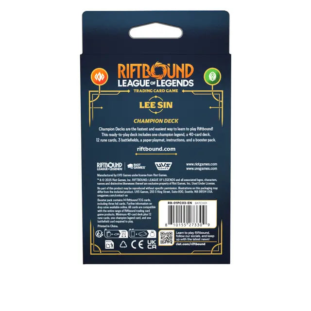Riftbound: League of Legends TCG Origins Champion Deck: Lee Sin - 2
